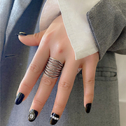 时尚戒指s925纯银复古泰银个性，女款食指指环，均码宽镂空大气夸张