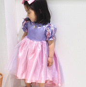 韩国童装2024夏季domi白雪公主，洛丽塔甜美短袖蓬蓬连衣裙