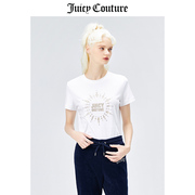 Juicy Couture橘滋美式夏季时尚烫钻宽松半袖上衣女短袖T恤女