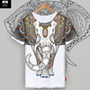 大象图腾泰国文化吉祥如意民族风冰丝短袖T恤衫男女薄款半袖衣服