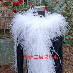围脖披肩白色鸵鸟羽毛围巾，影楼舞台摄影写真，拉丁礼服搭配装饰