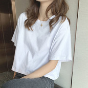 白色纯棉t恤女2024早春夏季短袖设计感小众短款甜辣上衣ins潮