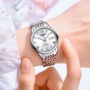 钢带士手表瑞士礼物械手表，防水女外贸机自动双时尚夜光日历