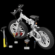 儿童自行车模型潮玩山地车拼图，单车积木益，智力拼装玩具小颗粒礼物