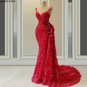 dress红色吊带优雅礼服长款2021轻奢定制宴会年会新娘敬酒服