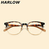 豹纹半透明眼镜框男女复古潮款可配镜片近视眼镜，女tr90日系眼镜架