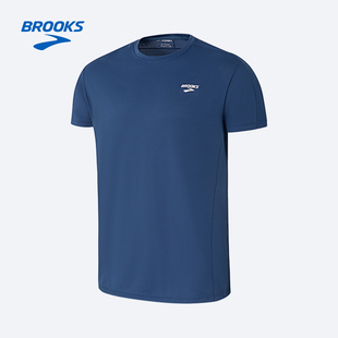 BROOKS男款布鲁克斯透气轻薄百搭简约舒适短袖跑步运动上衣T恤