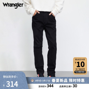 Wrangler威格24黑色803Greensboro美式复古中腰直筒男牛仔裤