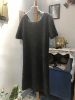 黑灰色毛绒绒(毛绒绒，)气质文艺可爱软糯安哥拉羊毛短袖长裙