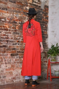 唱游外套红色本命年中国风气质优雅高端绣花外衣风衣