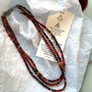 新中式天然宝石手工串珠项链女小众民族风时尚复古锁骨链颈链潮
