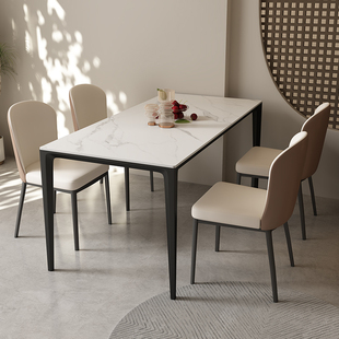 岩板餐桌轻奢现代简约小户型桌子客厅家用饭桌，意式长方形2023