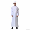 迪拜阿拉伯男式长袍回族男装礼，拜服袍子水洗，绒卡塔尔男纯色白袍1