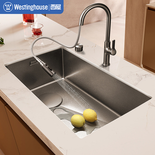 西屋水槽大单槽304不锈钢，厨房洗菜盆家用洗碗槽，水池纳米台下盆