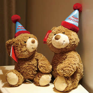 生日帽礼物小熊玩偶泰迪熊公仔毛绒玩具娃娃送女友三八妇女节礼物