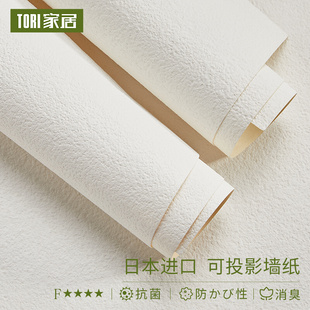 tori家居投影墙纸日本进口壁纸，客厅卧室满铺日系，防水抗菌壁纸纯白