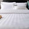 宾馆床上用品酒店床单白色纯棉，床包加厚缎条布草美容条纹被单单件