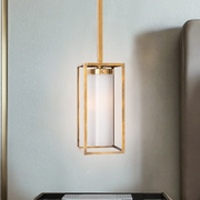美式全铜LED单头床头卧室吊灯创意简约轻奢餐厅设计师吧台灯饰