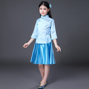 儿童古筝演出服中国风古装表演服女童民国风舞蹈服小姐装