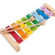 木制八音琴儿童钢片手敲琴敲打击乐器婴儿奥尔夫音乐类玩具小木琴