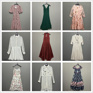 日系真丝连衣裙vintage古着复古刺绣纯色镂空桑，蚕丝夏季吊带长裙