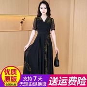 Q411原版名族风新中式连衣裙夏季绣花连衣裙轻奢时尚气质