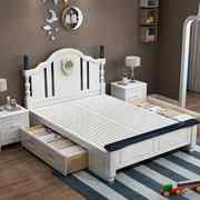 简约实木儿童床男孩单人床1.5米青少年男生实木床现代储物男童床