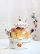 那些时光 花茶壶 蜡烛加热水果茶壶套装 耐热玻璃下午茶花果茶壶