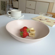 乐熊 草莓贴贴 韩式不规则大碗 冰激凌色哑光质感实用 家用深汤盘