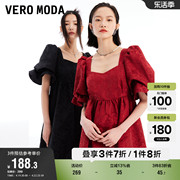 veromoda奥莱夏季宫廷泡泡袖时尚高级气质，公主连衣裙子