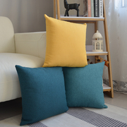北欧纯色藤编纹亚麻抱枕靠垫，简约沙发大靠枕头套正方形不含芯订做