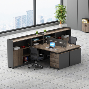 办公室电脑财务桌职员办公桌椅组合双人位现代屏风隔断工位办公桌