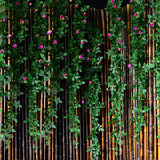 仿真蔷薇花藤假花藤条空调管道，缠绕装饰遮挡墙面，塑料藤蔓植物室内