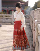 红色马面裙敬酒服新娘旗袍新中式婚服订婚礼服连衣裙结婚套装改良