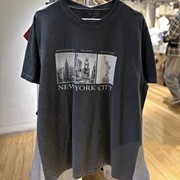 brandygirl黑色newyorkcity印花纯棉短袖bm美式宽松t恤