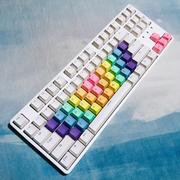 彩虹pbt键帽凡酷f87三代机械，键盘键线分离typec白光高特热拔插轴