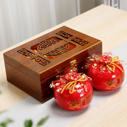 大红袍茶叶礼盒装空盒半斤通用木质中式茶罐红茶茶叶盒子空盒高档