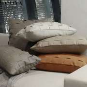 mooya现代轻奢手工编织皮质，腰枕样板房客厅沙发靠包抱枕(包抱枕)卧室靠枕