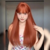 佐薇兰假发女长发脏橘色夏季显白长直发日常网红甜美全头套式
