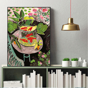 马蒂斯猫鱼数字油画diy填充北欧轻奢现代客厅，餐厅ins油彩装饰画