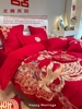 新中式龙凤婚庆四件套大红刺绣结婚床单被套新婚陪嫁婚礼床上用品
