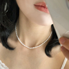 2-3mm极细天然小baby珍珠项链女S925纯银轻奢气质小众颈链锁骨链