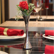 欧式创意不锈钢圆口花瓶，简约现代插花器个性，花瓶摆件餐桌单支花瓶