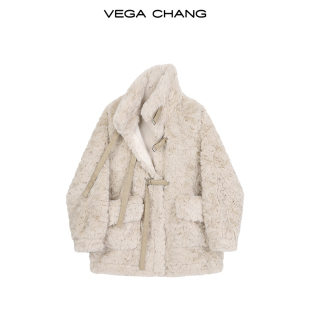 vegachang仿獭兔绒外套，女冬2023年韩版皮毛一体加厚毛绒大衣