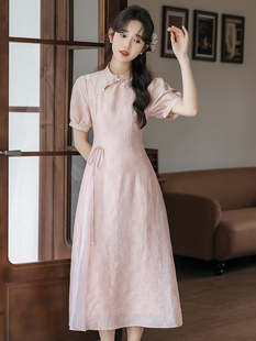 新中式女装国风连衣裙女2024夏季高级感改良版旗袍年轻款日常可穿