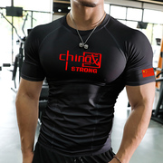 教练紧身弹力速干衣运动服短袖T恤男款肌肉训练健身房工作服定制