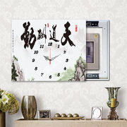 新品客厅配电箱简约o现代壁画带钟表F可推拉遮挡电表箱装饰画无框