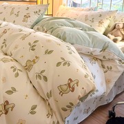 小清新全棉床上四件套纯棉宿舍单人床单三件套床品被套罩床笠ins