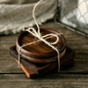 日式黑胡桃木杯垫无漆无蜡木质，隔热实木小碟子创意垫子咖啡茶杯垫