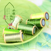 嫩绿草绿三股冰丝线轴流苏线刺绣线手工编织线材料串珠锦纶线